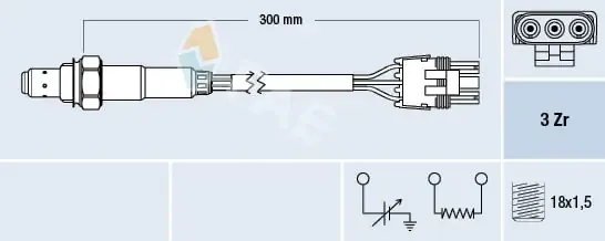 Sonda lambda, sensor de oxigênio Renault Clio 1 BC57, 5357