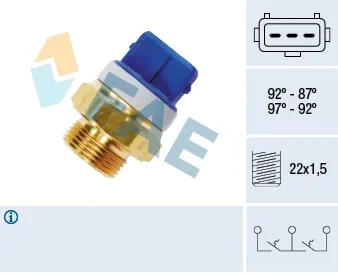 Sensor de temperatura do fluido de esfriamento (de ativação de ventilador do radiador) 37920 FAE