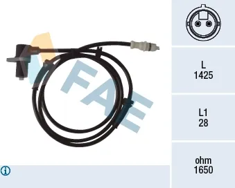 Sensor dianteiro de ABS Peugeot Boxer 230L