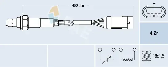 Sonda lambda, sensor de oxigênio 77207 FAE