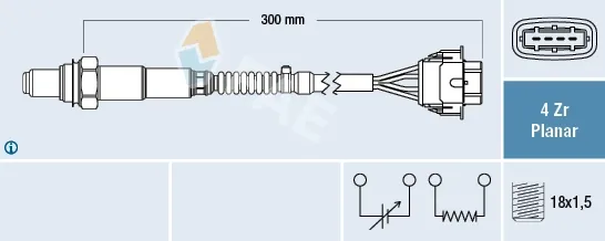 Sonda lambda, sensor de oxigênio depois de catalisador 77575 FAE