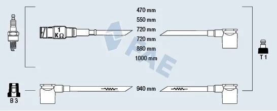 Fios de alta voltagem, kit 85050 FAE