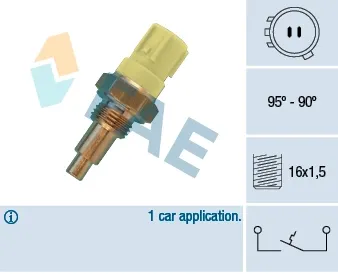 Sensor de temperatura do fluido de esfriamento (de ativação de ventilador do radiador) 36410 FAE