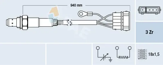 Sonda lambda, sensor de oxigênio 77112 FAE