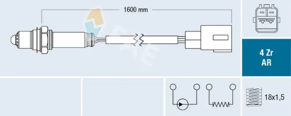 Sonda lambda, sensor de oxigênio 75651 FAE
