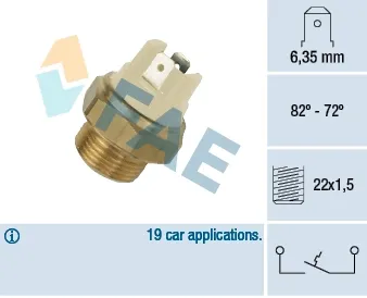 Sensor de temperatura do fluido de esfriamento (de ativação de ventilador do radiador) 37080 FAE