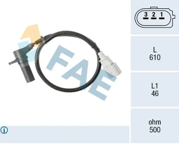 Sensor de posição (de revoluções) de cambota 79115 FAE