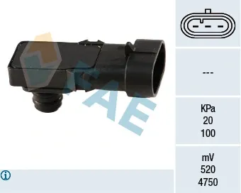 Sensor de pressão no coletor de admissão, MAP 15016 FAE