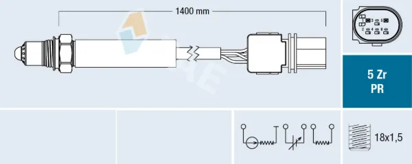 Sonda lambda, sensor de oxigênio até o catalisador 75113 FAE