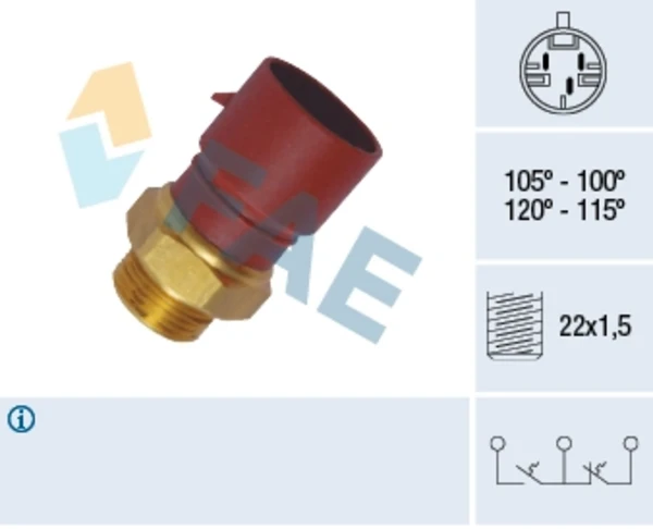 38040 FAE sensor de temperatura do fluido de esfriamento (de ativação de ventilador do radiador)