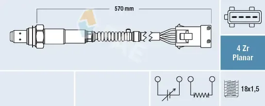 Sonda lambda, sensor esquerdo de oxigênio até o catalisador 77283 FAE