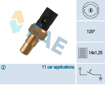 Sensor de temperatura do fluido de esfriamento (de ativação de ventilador do radiador) 35750 FAE