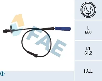 Sensor dianteiro de ABS 78045 FAE