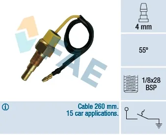 Sensor de temperatura do fluido de esfriamento 35790 FAE