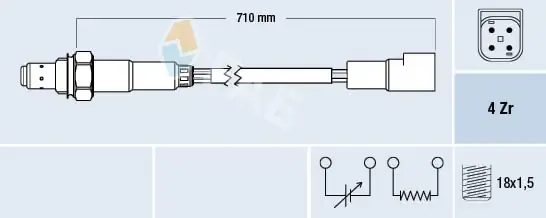 Sonda lambda, sensor de oxigênio até o catalisador 77169 FAE
