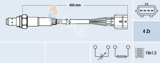 Sonda lambda, sensor de oxigênio depois de catalisador 77469 FAE