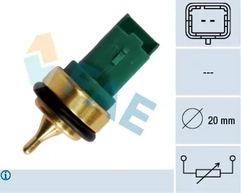 Sensor de temperatura do fluido de esfriamento 33707 FAE