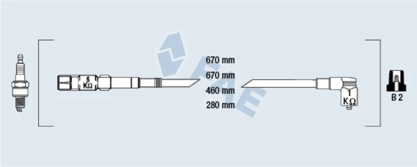 85879 FAE fios de alta voltagem, kit
