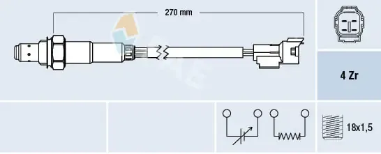 Sonda lambda, sensor de oxigênio até o catalisador 77296 FAE