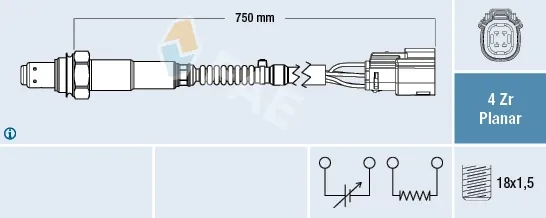 Sonda lambda, sensor de oxigênio 77650 FAE