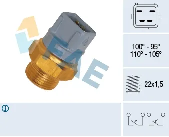 Sensor de temperatura do fluido de esfriamento (de ativação de ventilador do radiador) 37970 FAE