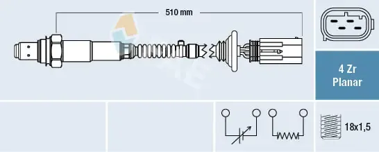 Sonda lambda, sensor de oxigênio 77428 FAE