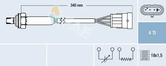 Sonda lambda, sensor de oxigênio 77300 FAE