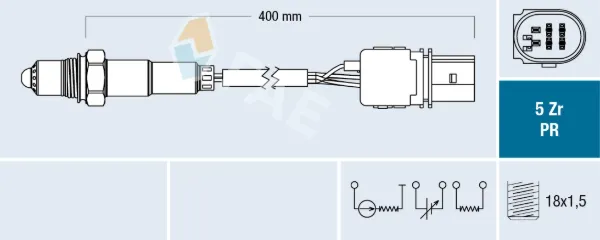 Sonda lambda, sensor de oxigênio 75033 FAE