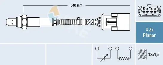 Sonda lambda, sensor de oxigênio depois de catalisador 77425 FAE