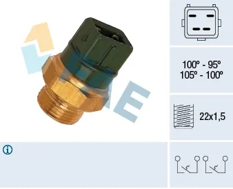 Sensor de temperatura do fluido de esfriamento (de ativação de ventilador do radiador) 38010 FAE