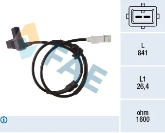 Sensor dianteiro de ABS 78404 FAE