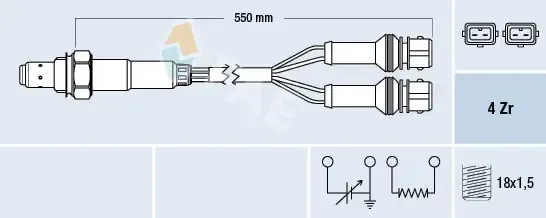 Sonda lambda, sensor de oxigênio até o catalisador 77126 FAE