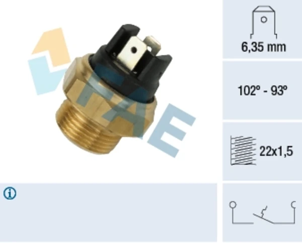37410 FAE sensor de temperatura do fluido de esfriamento (de ativação de ventilador do radiador)