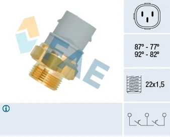 Sensor de temperatura do fluido de esfriamento (de ativação de ventilador do radiador) 38160 FAE