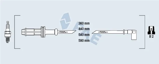 Fios de alta voltagem, kit Peugeot 205 2 20A, C