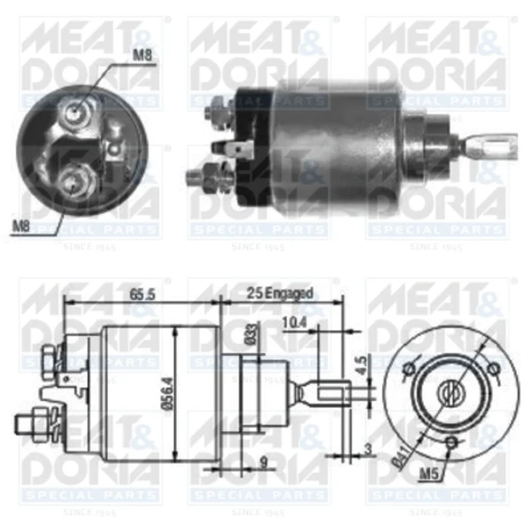 Relê retrator do motor de arranco 46074 Meat&Doria