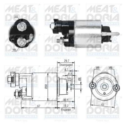 Relê retrator do motor de arranco 46149 Meat&Doria