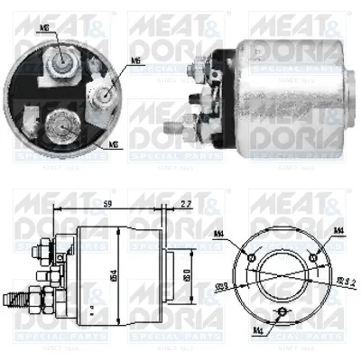 Relê retrator do motor de arranco 46063 Meat&Doria