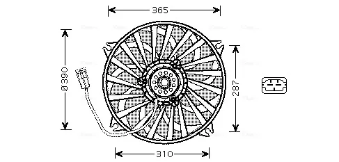 Ventilador elétrico de esfriamento montado (motor + roda de aletas) PE7535 AVA