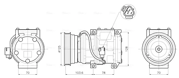 Compressor de aparelho de ar condicionado TOAK798 AVA
