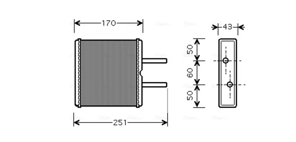 Radiador de forno (de aquecedor) para KIA Pride (DA)