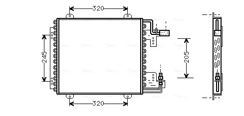Radiador de aparelho de ar condicionado para Renault Clio I BC57, 5357