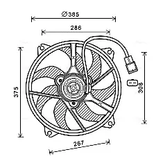 Ventilador elétrico de esfriamento montado (motor + roda de aletas) PE7556 AVA