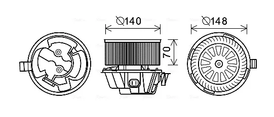 Motor de ventilador de forno (de aquecedor de salão) DA8012 AVA