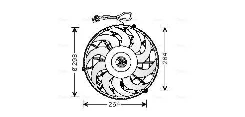 Ventilador elétrico de aparelho de ar condicionado montado (motor + roda de aletas) OL7507 AVA