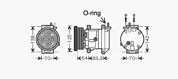 Compressor de aparelho de ar condicionado DWAK071 AVA