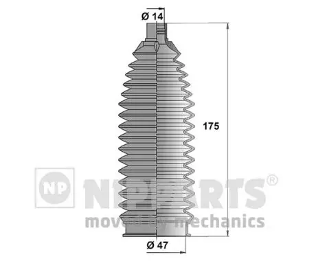 Bota de proteção do mecanismo de direção (de cremalheira) N2845006 Nipparts