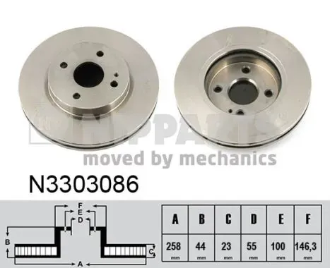 Disco do freio dianteiro Mazda 2 II hatchback (DE) (2007 - 2014) preço, a partir de