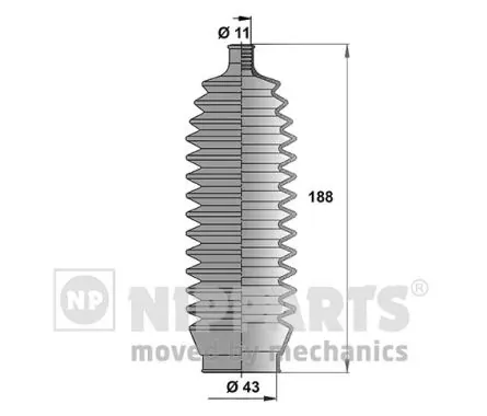 Bota de proteção do mecanismo de direção (de cremalheira) J2847010 Nipparts