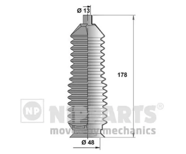 Bota de proteção do mecanismo de direção (de cremalheira) J2843004 Nipparts
